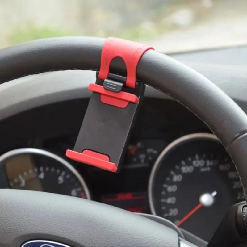 1 Pc Universal Car Steering Wheel Mobile Phone Holder Mount Buckle Socket Holder for Iphone Xiaomi Samsung GPS Stands