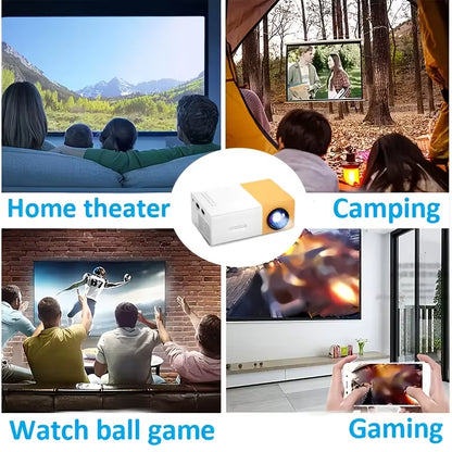 Mini Projector 1080P Mobile Phone Wired Screen Mirroring Portable Home Theater Projectors Supports HDMI USB