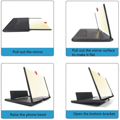 Multi-Functional HD Amplifier 10/12 Inch Mobile Phone Screen Amplifier HD Screen Magnifying Glass Anti-Blue Light Eye Protection