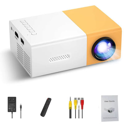 Mini Projector 1080P Mobile Phone Wired Screen Mirroring Portable Home Theater Projectors Supports HDMI USB